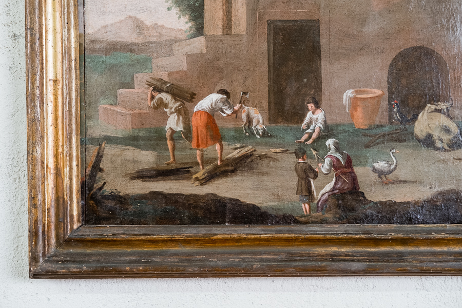 Quadro con scena agreste, Veneto 1700. Margheri Antichità