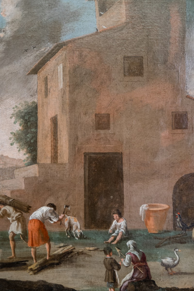 Quadro con scena agreste, Veneto 1700. Margheri Antichità