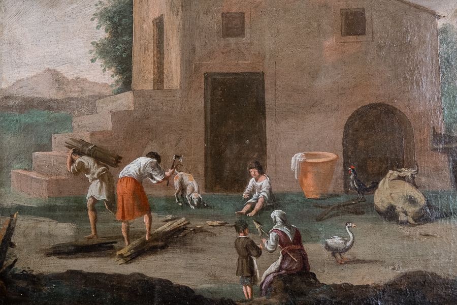Quadro con scena agreste, Veneto 1700. Margheri Antichità